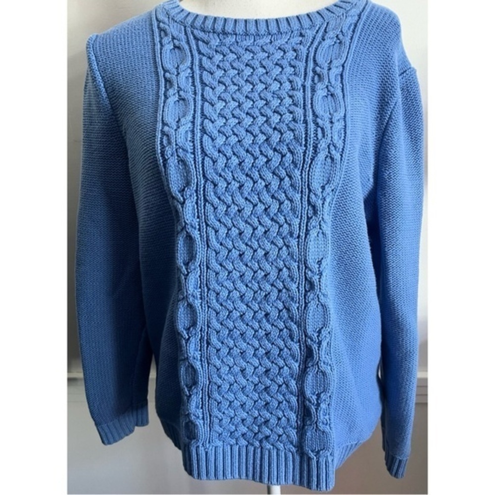 Talbots • Cornflower Blue Petite Knit Crew Neck Sweater